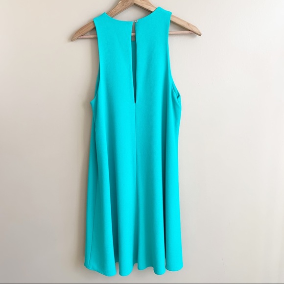WAYF teal sleeveless shift dress size small tank swing style back keyhole close - Picture 4 of 7